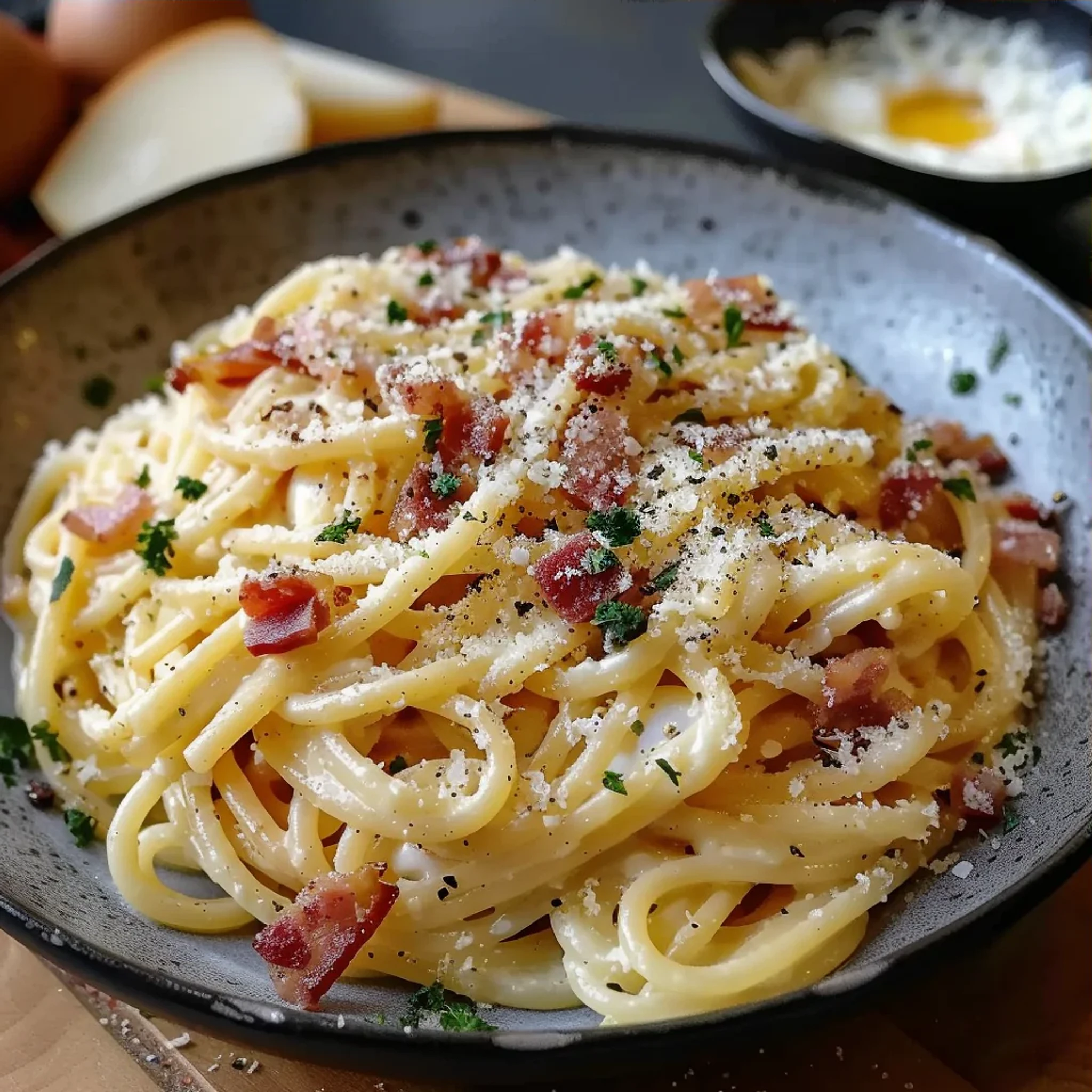 Minute Creamy Bacon Carbonara Pasta Recipe - Recipe Image