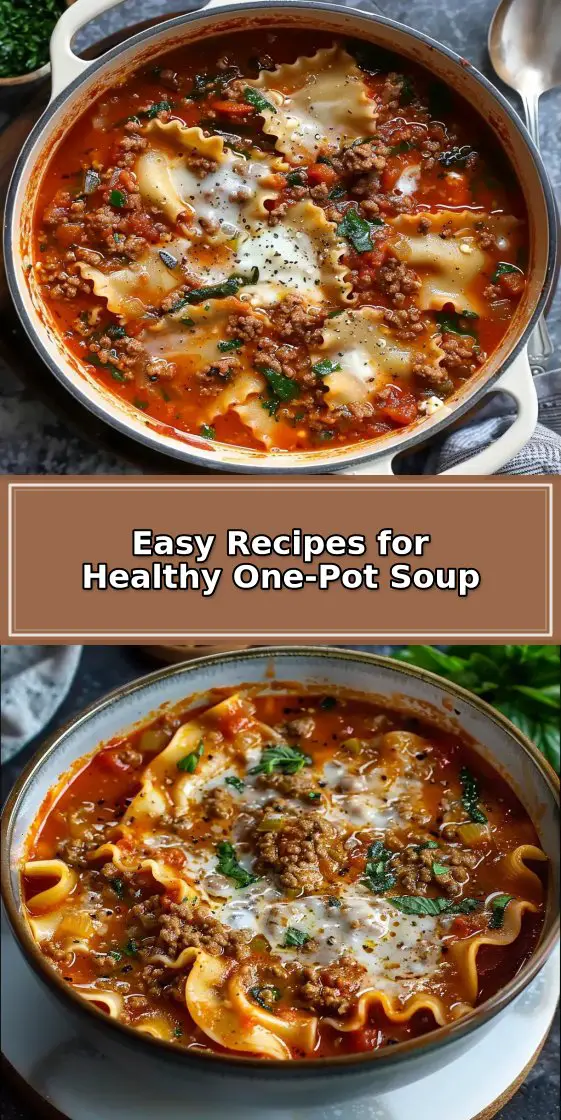 BEST EVER One-Pot Lasagna SoupIngredients