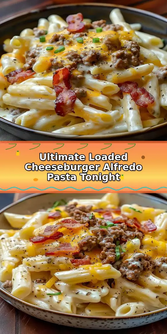 Loaded Bacon Cheeseburger Alfredo Pasta