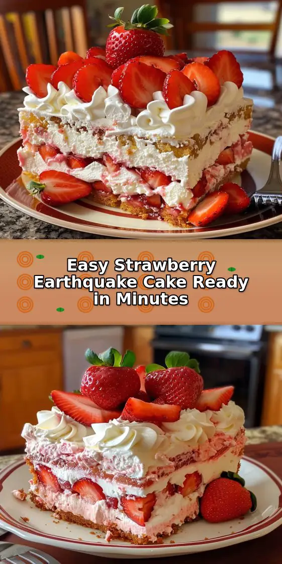 Strawberry Earthquake Cake