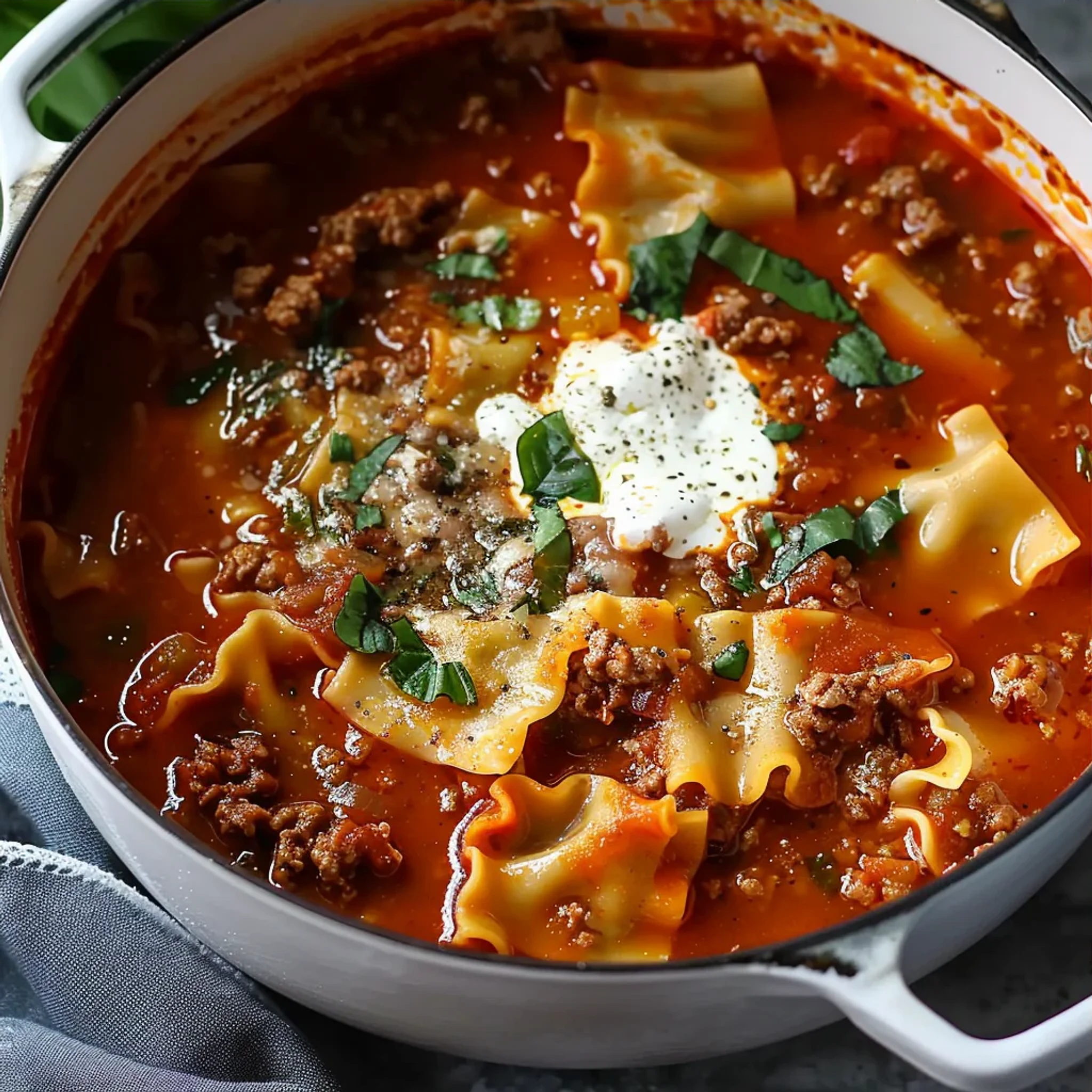 Best Ever One-Pot Lasagna Soup Recipe for Healthy Eating - Recipe Image