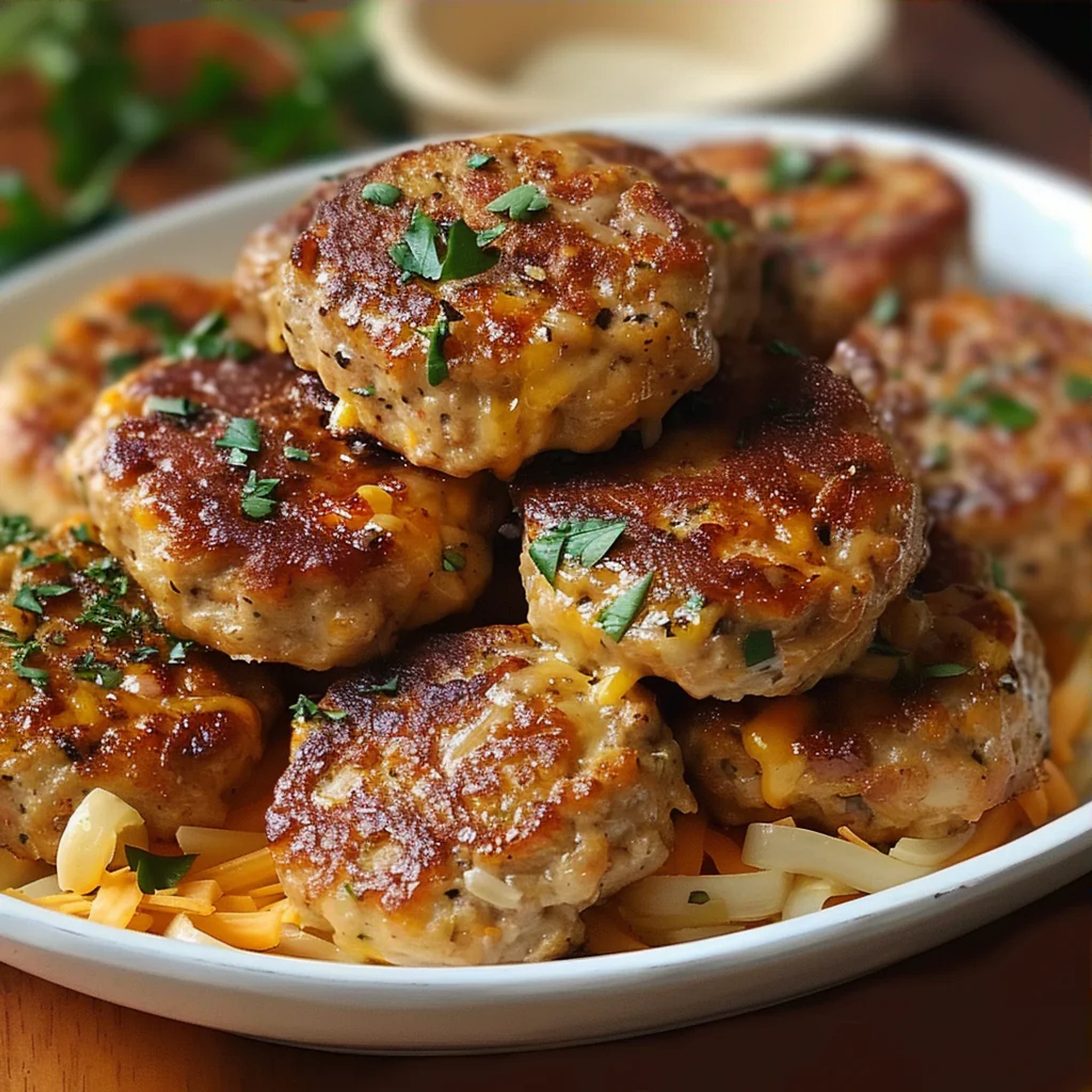 Cheesy Baked Meat Patties: Easy Ground Beef Casserole Recipe - Recipe Image