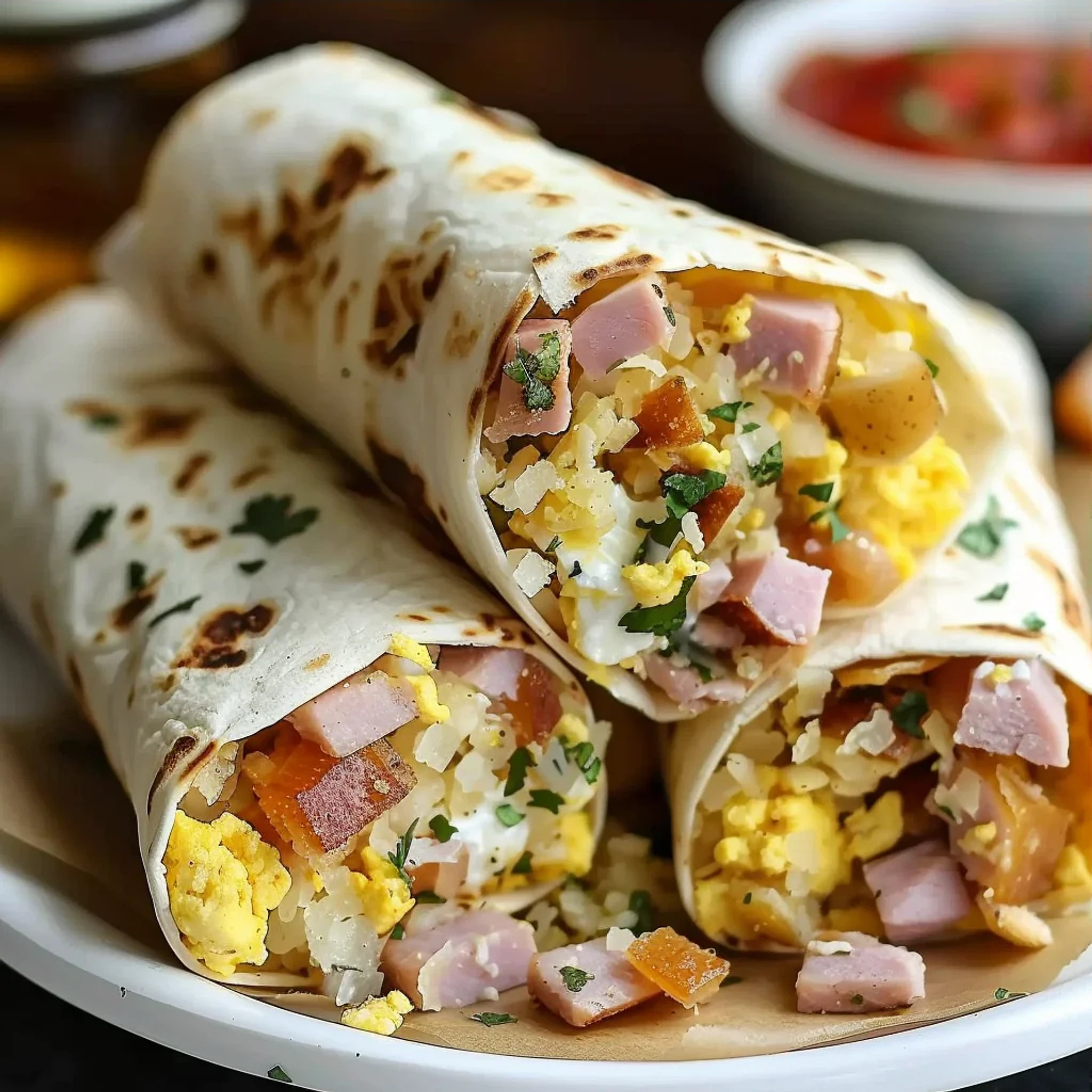 Easy Ham Breakfast Burritos: Quick Recipe for Busy Mornings - Recipe Image