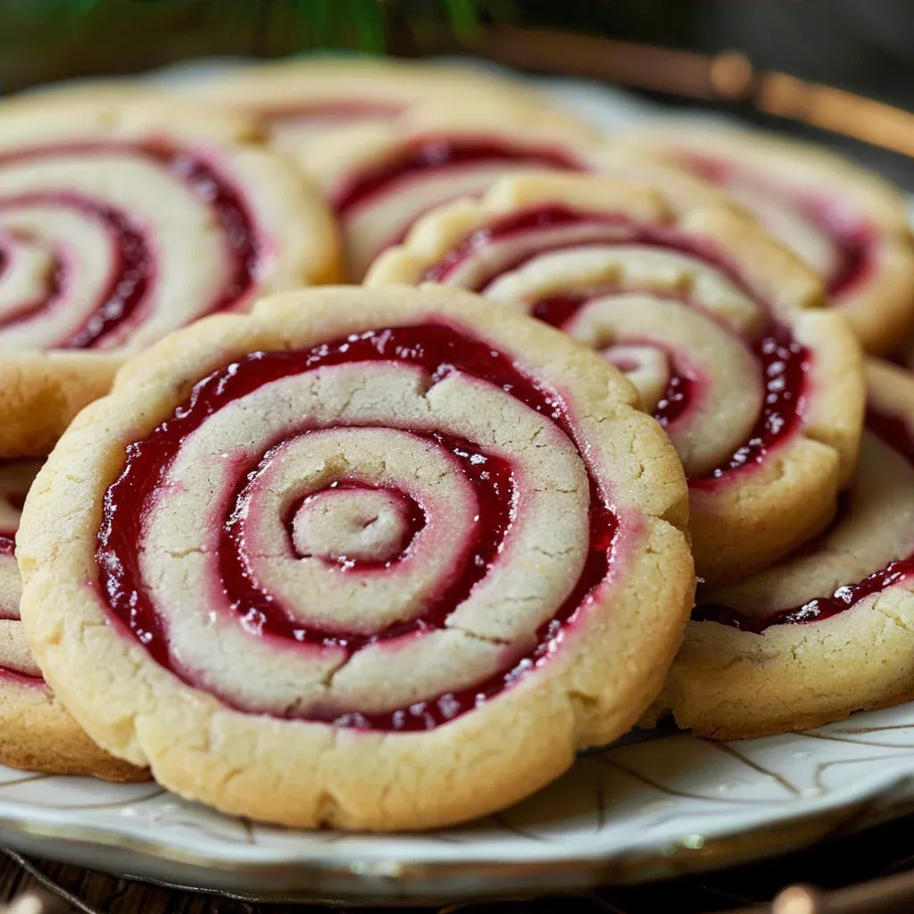 Buttery Raspberry Swirl Shortbread Cookies Recipe - Recipe Image