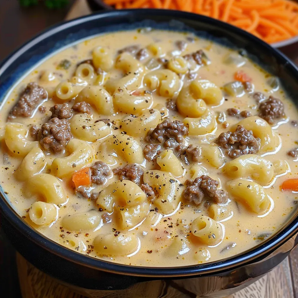 Cheeseburger Macaroni Soup That Hits the Spot - Recipe Image