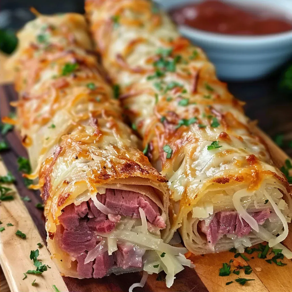 Keto Crispy Reuben Roll-Ups – Low Carb & Cheesy - Recipe Image