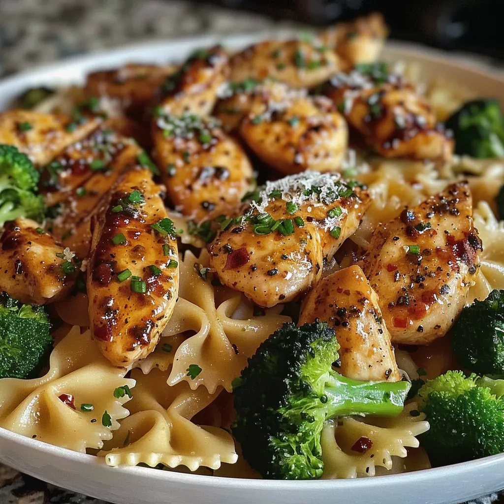 Cowboy Butter Lemon Chicken Bowtie Pasta with Broccoli - Recipe Image